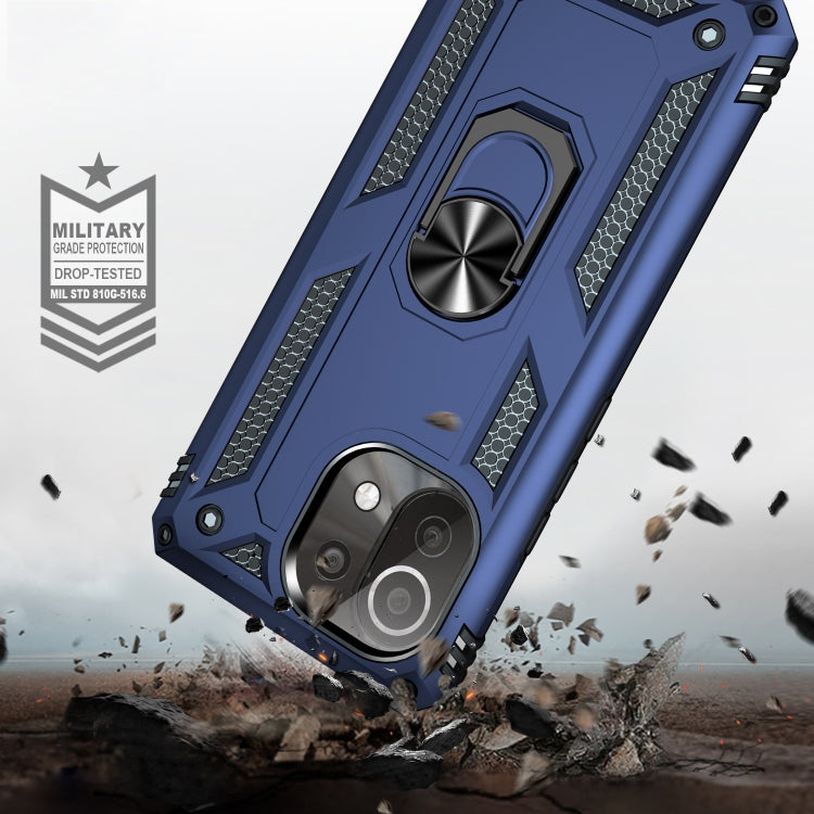 For Xiaomi Mi 11 Lite 5G Shockproof TPU + PC Protective Case with 360 Degree Rotating Holder(Blue) - Xiaomi Cases by buy2fix | Online Shopping UK | buy2fix