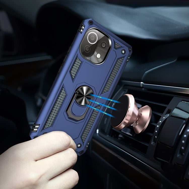 For Xiaomi Mi 11 Lite 5G Shockproof TPU + PC Protective Case with 360 Degree Rotating Holder(Blue) - Xiaomi Cases by buy2fix | Online Shopping UK | buy2fix
