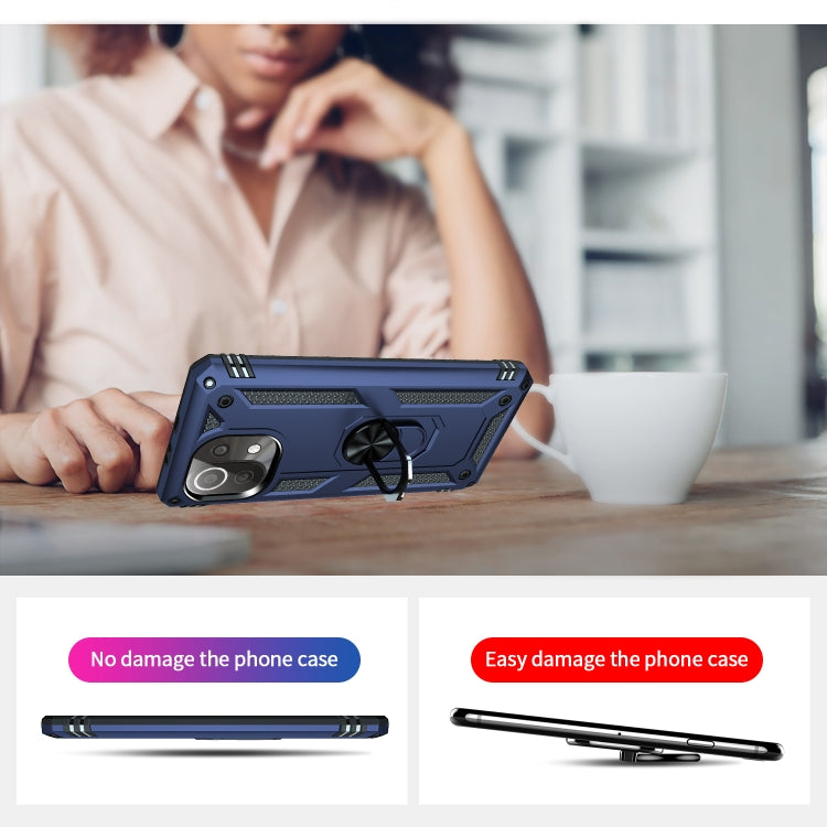 For Xiaomi Mi 11 Lite 5G Shockproof TPU + PC Protective Case with 360 Degree Rotating Holder(Blue) - Xiaomi Cases by buy2fix | Online Shopping UK | buy2fix