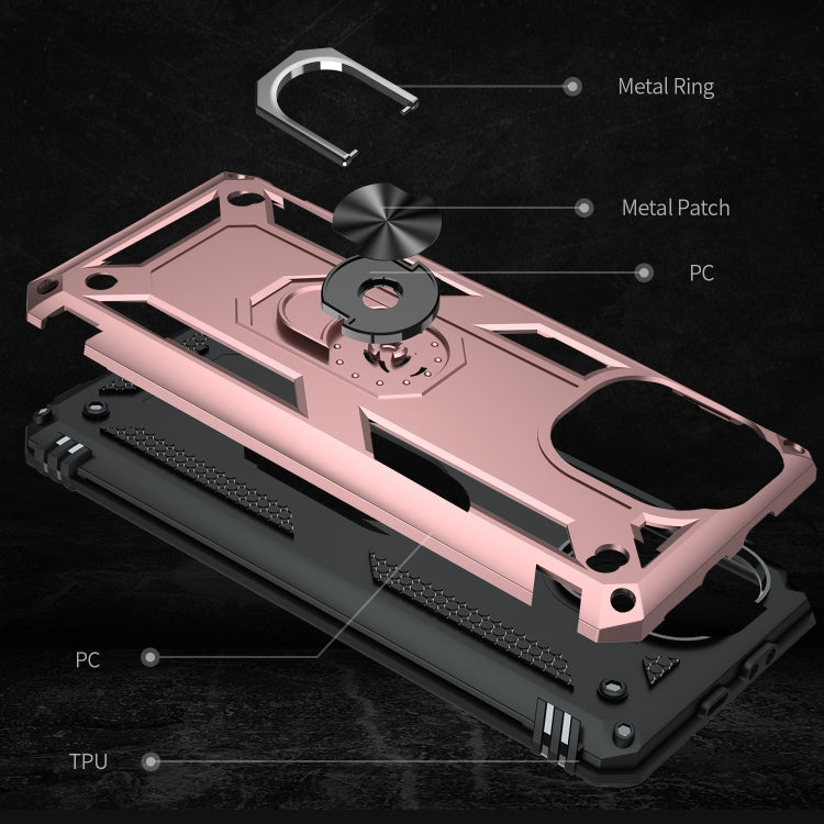 For Xiaomi Mi 11 Lite 5G Shockproof TPU + PC Protective Case with 360 Degree Rotating Holder(Rose Gold) - Xiaomi Cases by buy2fix | Online Shopping UK | buy2fix