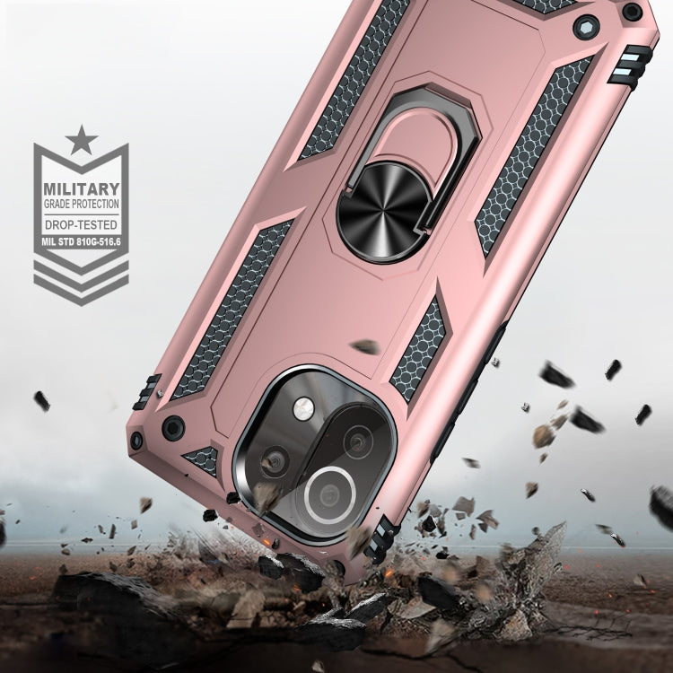 For Xiaomi Mi 11 Lite 5G Shockproof TPU + PC Protective Case with 360 Degree Rotating Holder(Rose Gold) - Xiaomi Cases by buy2fix | Online Shopping UK | buy2fix