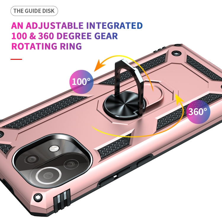 For Xiaomi Mi 11 Lite 5G Shockproof TPU + PC Protective Case with 360 Degree Rotating Holder(Rose Gold) - Xiaomi Cases by buy2fix | Online Shopping UK | buy2fix