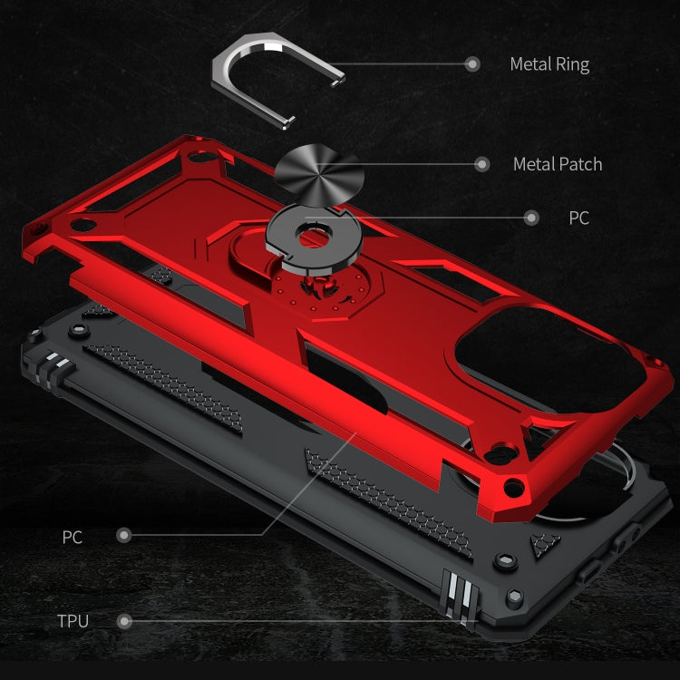 For Xiaomi Mi 11 Lite 5G Shockproof TPU + PC Protective Case with 360 Degree Rotating Holder(Red) - Xiaomi Cases by buy2fix | Online Shopping UK | buy2fix