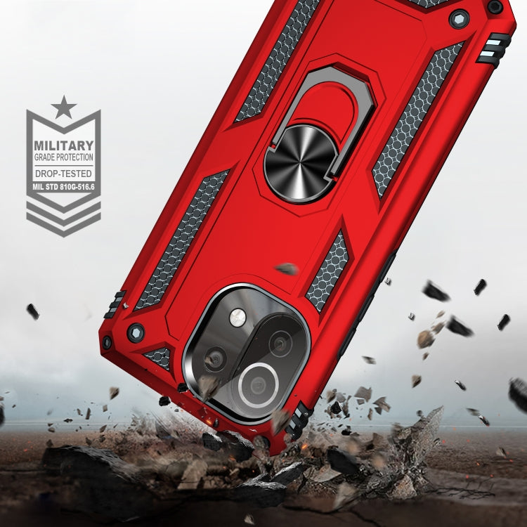 For Xiaomi Mi 11 Lite 5G Shockproof TPU + PC Protective Case with 360 Degree Rotating Holder(Red) - Xiaomi Cases by buy2fix | Online Shopping UK | buy2fix