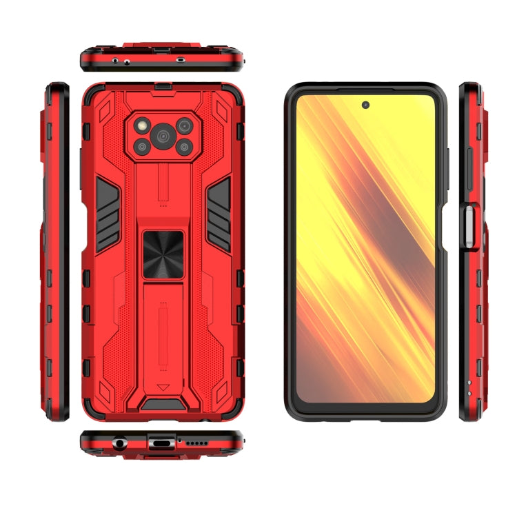 For Xiaomi Poco X3 NFC Supersonic PC + TPU Shock-proof Case with Holder(Red) - Xiaomi Cases by buy2fix | Online Shopping UK | buy2fix