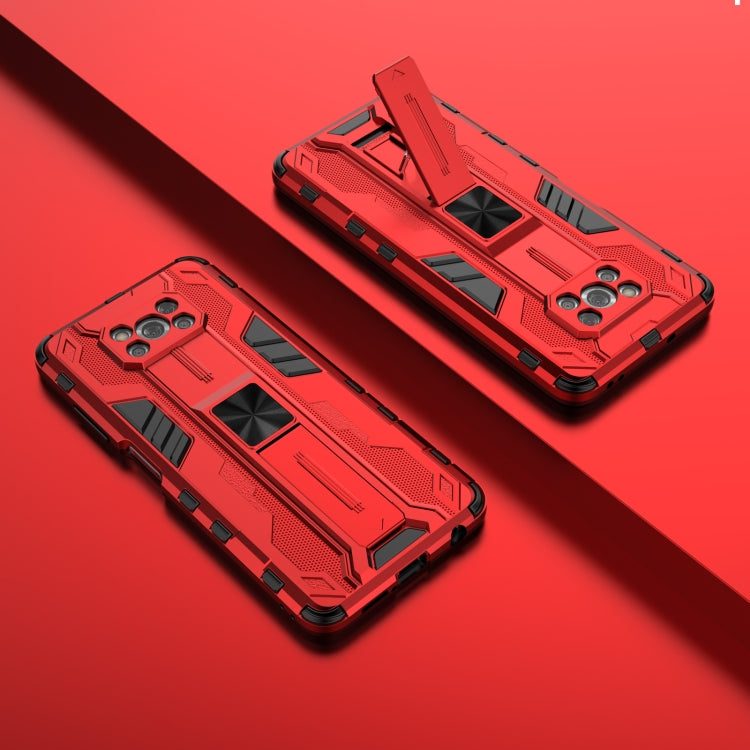 For Xiaomi Poco X3 NFC Supersonic PC + TPU Shock-proof Case with Holder(Red) - Xiaomi Cases by buy2fix | Online Shopping UK | buy2fix