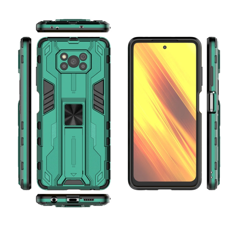 For Xiaomi Poco X3 NFC Supersonic PC + TPU Shock-proof Case with Holder(Green) - Xiaomi Cases by buy2fix | Online Shopping UK | buy2fix