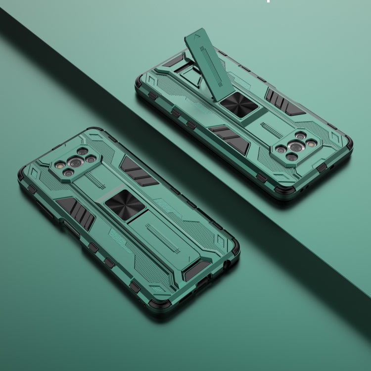 For Xiaomi Poco X3 NFC Supersonic PC + TPU Shock-proof Case with Holder(Green) - Xiaomi Cases by buy2fix | Online Shopping UK | buy2fix
