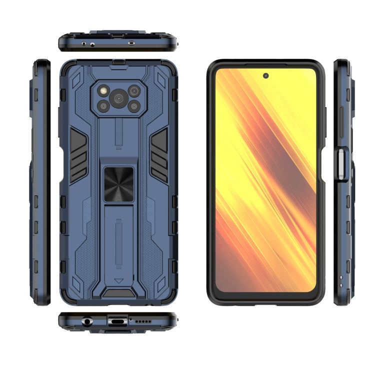 For Xiaomi Poco X3 NFC Supersonic PC + TPU Shock-proof Case with Holder(Dark Blue) - Xiaomi Cases by buy2fix | Online Shopping UK | buy2fix