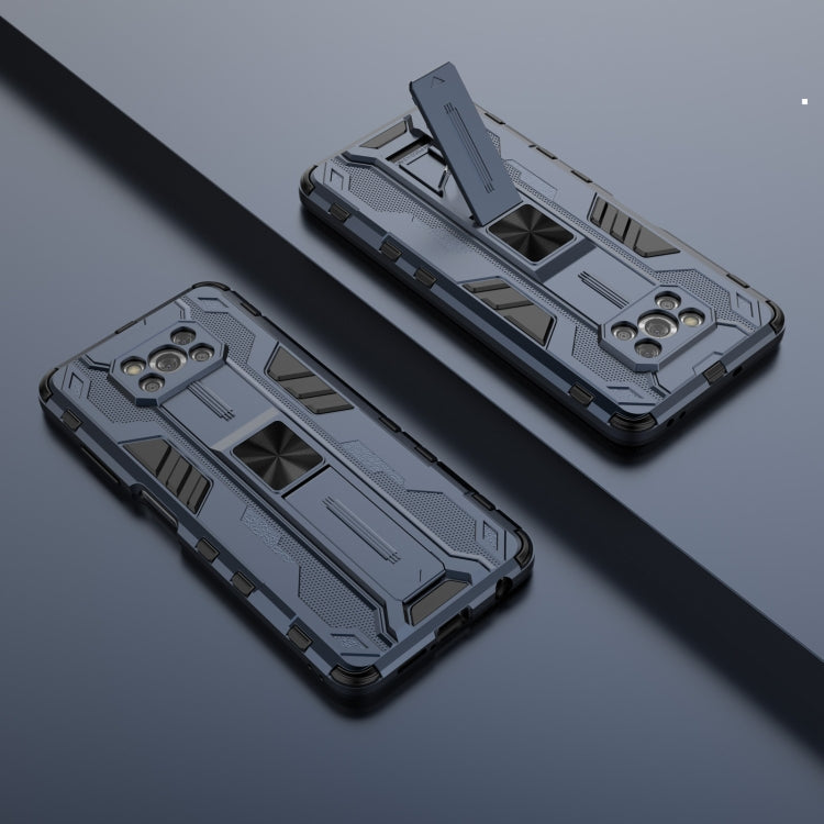 For Xiaomi Poco X3 NFC Supersonic PC + TPU Shock-proof Case with Holder(Dark Blue) - Xiaomi Cases by buy2fix | Online Shopping UK | buy2fix