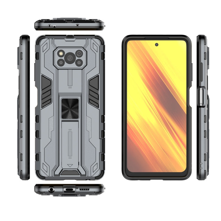 For Xiaomi Poco X3 NFC Supersonic PC + TPU Shock-proof Case with Holder(Gray) - Xiaomi Cases by buy2fix | Online Shopping UK | buy2fix