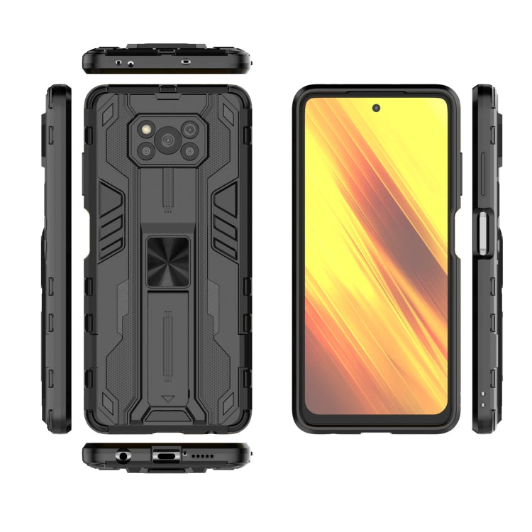 For Xiaomi Poco X3 NFC Supersonic PC + TPU Shock-proof Case with Holder(Black) - Xiaomi Cases by buy2fix | Online Shopping UK | buy2fix