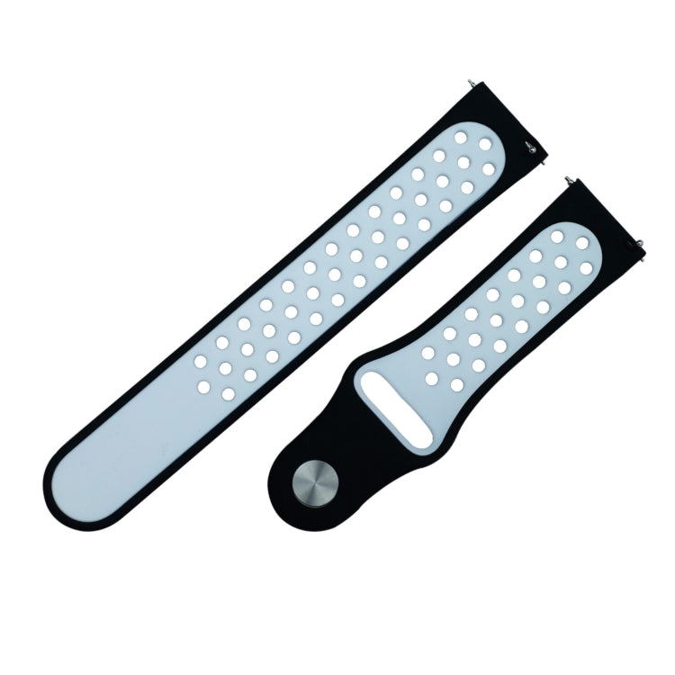 For Fitbit Versa 3 Two-color Silicone Watch Band(Black White) - Watch Bands by buy2fix | Online Shopping UK | buy2fix
