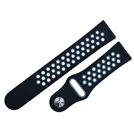 For Fitbit Versa 3 Two-color Silicone Watch Band(Black Grey) by buy2fix