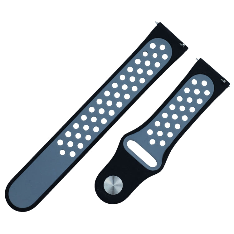 For Fitbit Versa 3 Two-color Silicone Watch Band(Black Grey) - Watch Bands by buy2fix | Online Shopping UK | buy2fix