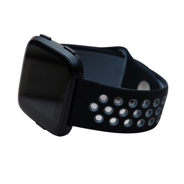 For Fitbit Versa 3 Two-color Silicone Watch Band(Black Grey) - Watch Bands by buy2fix | Online Shopping UK | buy2fix