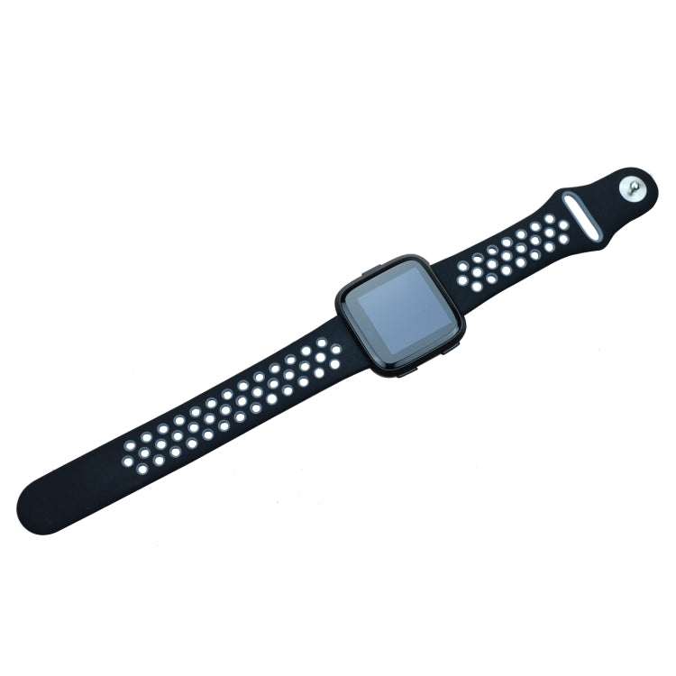 For Fitbit Versa 3 Two-color Silicone Watch Band(Black Grey) - Watch Bands by buy2fix | Online Shopping UK | buy2fix