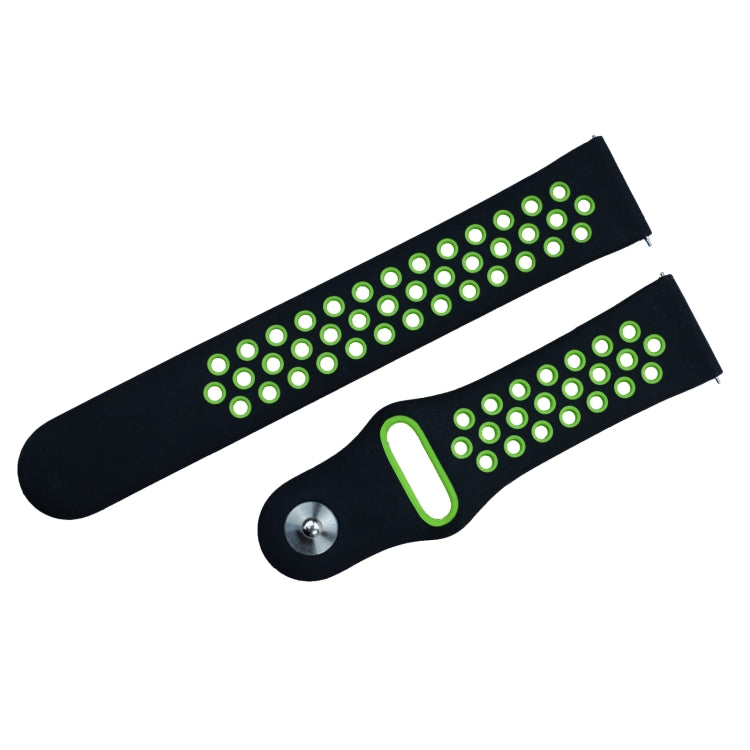 For Fitbit Versa 3 Two-color Silicone Watch Band(Black Green) - Watch Bands by buy2fix | Online Shopping UK | buy2fix