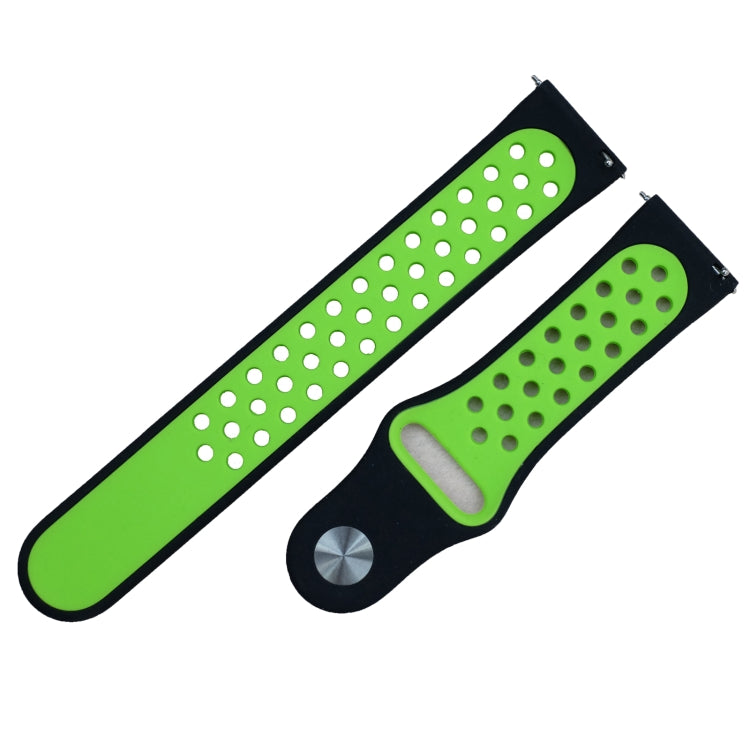 For Fitbit Versa 3 Two-color Silicone Watch Band(Black Green) - Watch Bands by buy2fix | Online Shopping UK | buy2fix