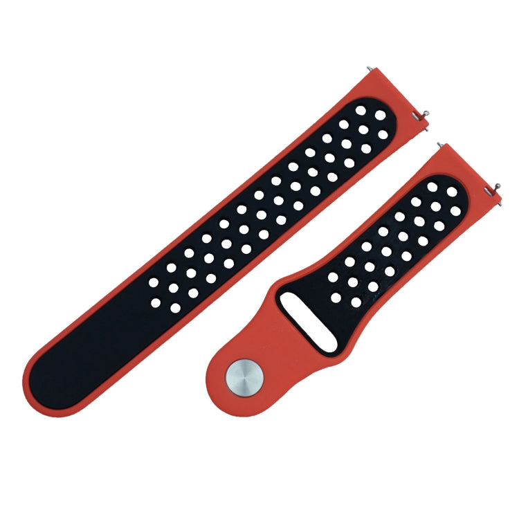 For Fitbit Versa 3 Two-color Silicone Watch Band(Red Black) - Watch Bands by buy2fix | Online Shopping UK | buy2fix