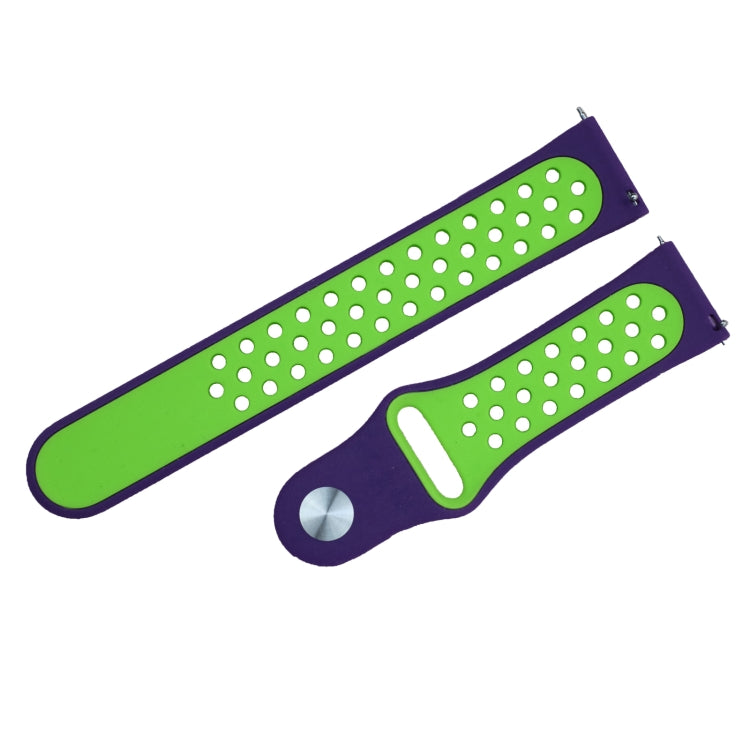 For Fitbit Versa 3 Two-color Silicone Watch Band(Purple Green) - Watch Bands by buy2fix | Online Shopping UK | buy2fix