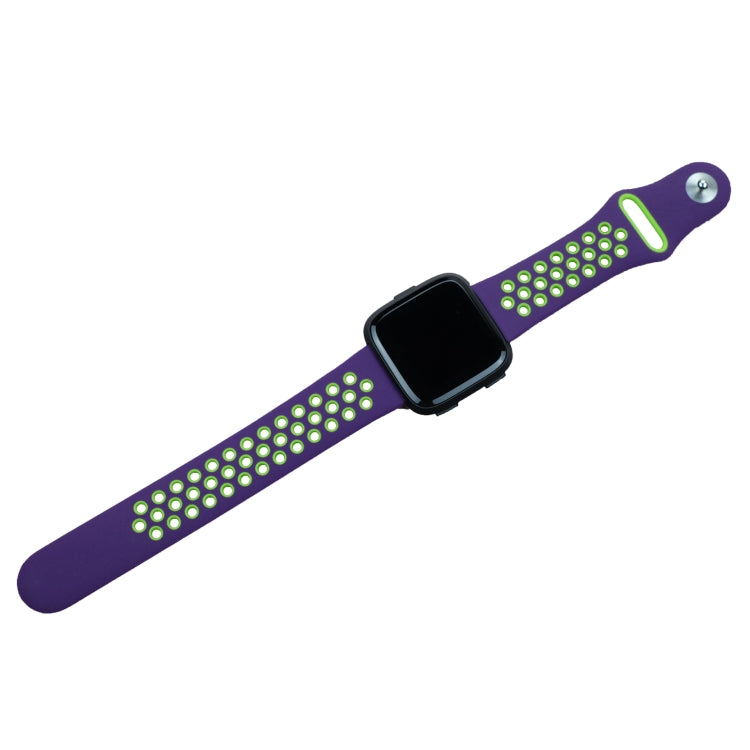 For Fitbit Versa 3 Two-color Silicone Watch Band(Purple Green) - Watch Bands by buy2fix | Online Shopping UK | buy2fix