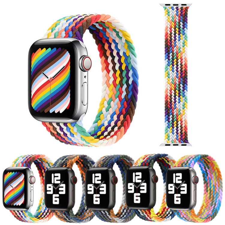 Metal Head Braided Nylon Watch Band, Size: XS 128mm For Apple Watch Series 7 41mm / 6 & SE & 5 & 4 40mm / 3 & 2 & 1 38mm(Rainbow Colors) by buy2fix