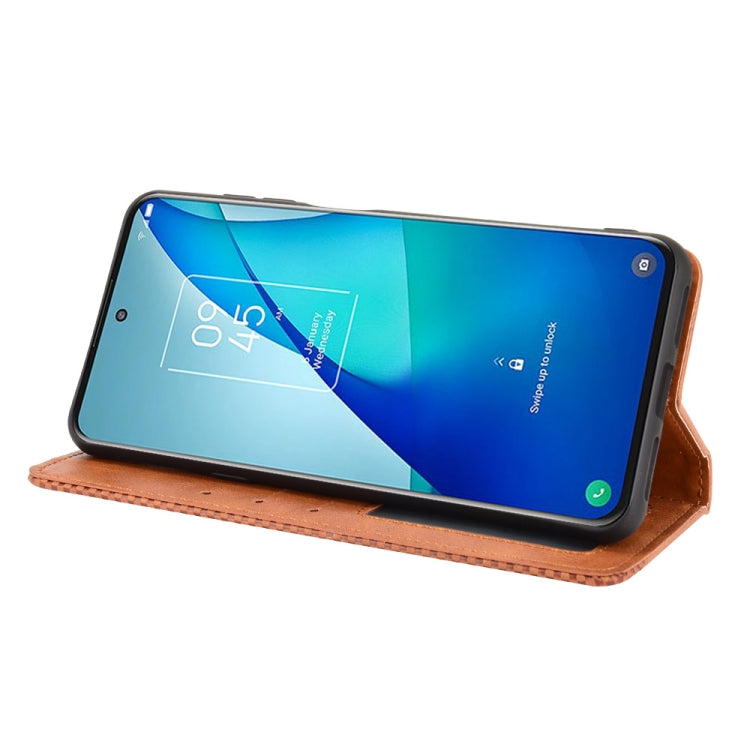 For TCL 20 5G / 20S / 20L / 20L+ Magnetic Buckle Retro Crazy Horse Texture Horizontal Flip Leather Case with Holder & Card Slots & Photo Frame(Brown) - More Brand by buy2fix | Online Shopping UK | buy2fix
