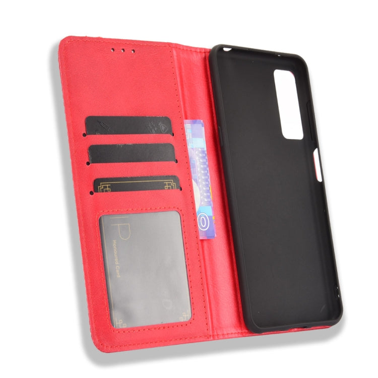 For TCL 20 5G / 20S / 20L / 20L+ Magnetic Buckle Retro Crazy Horse Texture Horizontal Flip Leather Case with Holder & Card Slots & Photo Frame(Red) - TCL by buy2fix | Online Shopping UK | buy2fix