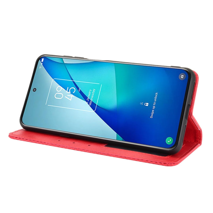 For TCL 20 5G / 20S / 20L / 20L+ Magnetic Buckle Retro Crazy Horse Texture Horizontal Flip Leather Case with Holder & Card Slots & Photo Frame(Red) - TCL by buy2fix | Online Shopping UK | buy2fix
