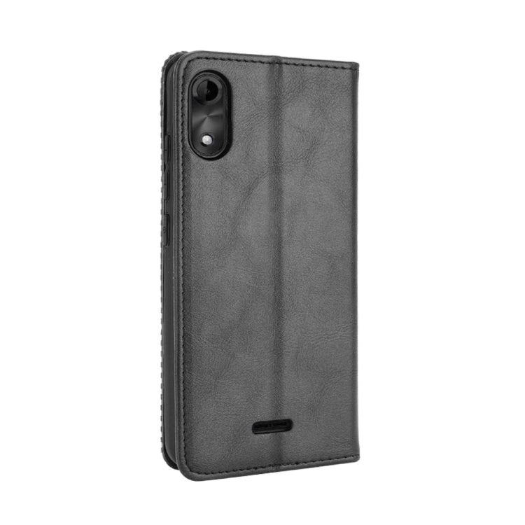 For Wiko Y51 / Sunny 5 Lite Magnetic Buckle Retro Crazy Horse Texture Horizontal Flip Leather Case with Holder & Card Slots & Photo Frame(Black) - More Brand by buy2fix | Online Shopping UK | buy2fix