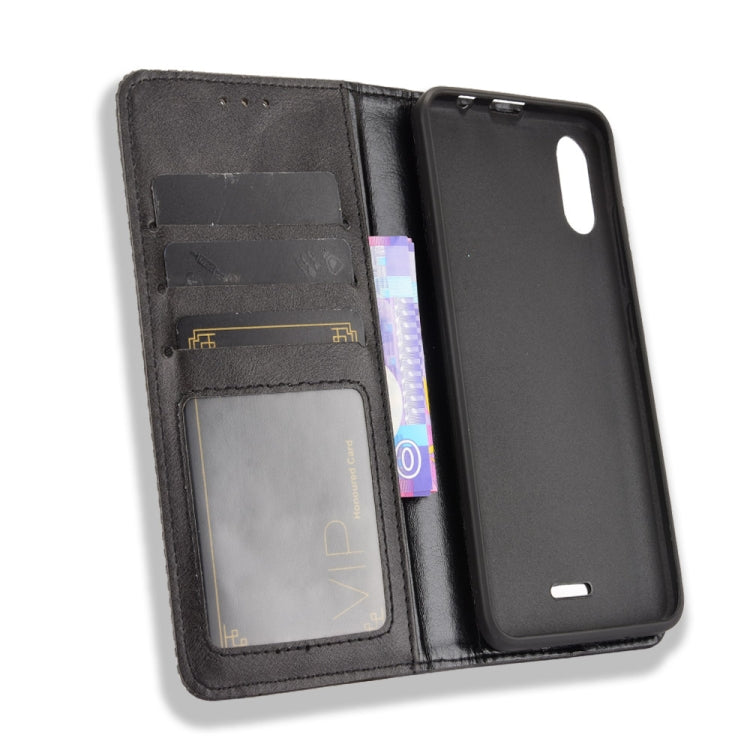 For Wiko Y51 / Sunny 5 Lite Magnetic Buckle Retro Crazy Horse Texture Horizontal Flip Leather Case with Holder & Card Slots & Photo Frame(Black) - More Brand by buy2fix | Online Shopping UK | buy2fix