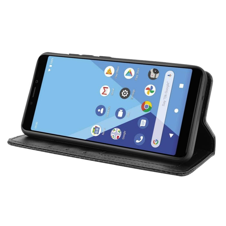 For Wiko Y51 / Sunny 5 Lite Magnetic Buckle Retro Crazy Horse Texture Horizontal Flip Leather Case with Holder & Card Slots & Photo Frame(Black) - More Brand by buy2fix | Online Shopping UK | buy2fix