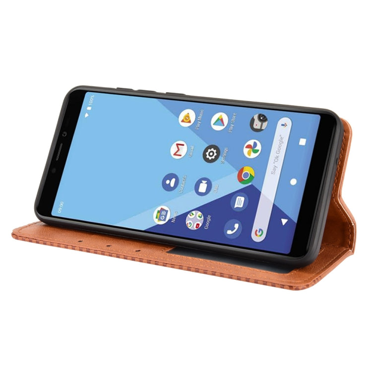 For Wiko Y51 / Sunny 5 Lite Magnetic Buckle Retro Crazy Horse Texture Horizontal Flip Leather Case with Holder & Card Slots & Photo Frame(Brown) - More Brand by buy2fix | Online Shopping UK | buy2fix