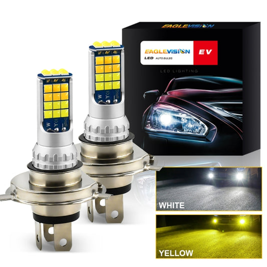 2 PCS V6 H4 DC9-36V 30W 3000LM IP65 Car LED Double Color Fog Light with 30LEDs SMD-2525 Lamp by buy2fix