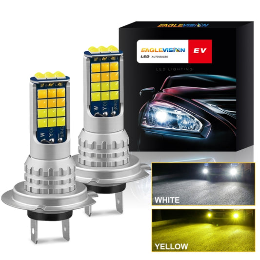 2 PCS V6 H7 DC9-36V 30W 3000LM IP65 Car LED Double Color Fog Light with 30LEDs SMD-2525 Lamp - Fog / Driving Lights by buy2fix | Online Shopping UK | buy2fix