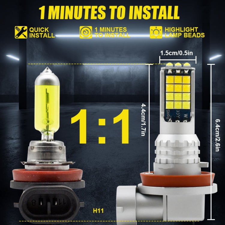 2 PCS V6 H11 DC9-36V 30W 3000LM IP65 Car LED Double Color Fog Light with 30LEDs SMD-2525 Lamp - Fog / Driving Lights by buy2fix | Online Shopping UK | buy2fix
