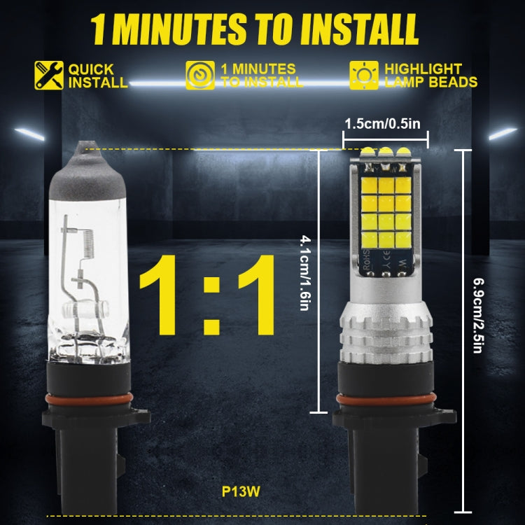 2 PCS V6 P13W DC9-36V 30W 3000LM IP65 Car LED Double Color Fog Light with 30LEDs SMD-2525 Lamp - Fog / Driving Lights by buy2fix | Online Shopping UK | buy2fix
