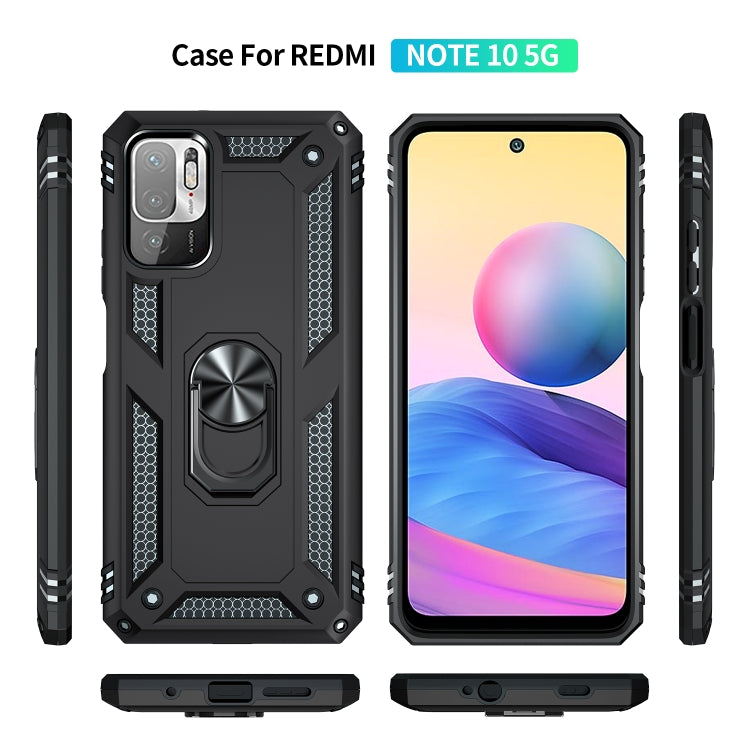For Xiaomi Redmi Note 10 5G Shockproof TPU + PC Protective Case with 360 Degree Rotating Holder(Black) - Xiaomi Cases by buy2fix | Online Shopping UK | buy2fix