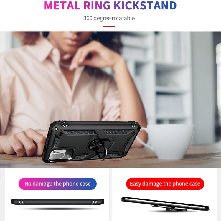 For Xiaomi Redmi Note 10 5G Shockproof TPU + PC Protective Case with 360 Degree Rotating Holder(Black) - Xiaomi Cases by buy2fix | Online Shopping UK | buy2fix