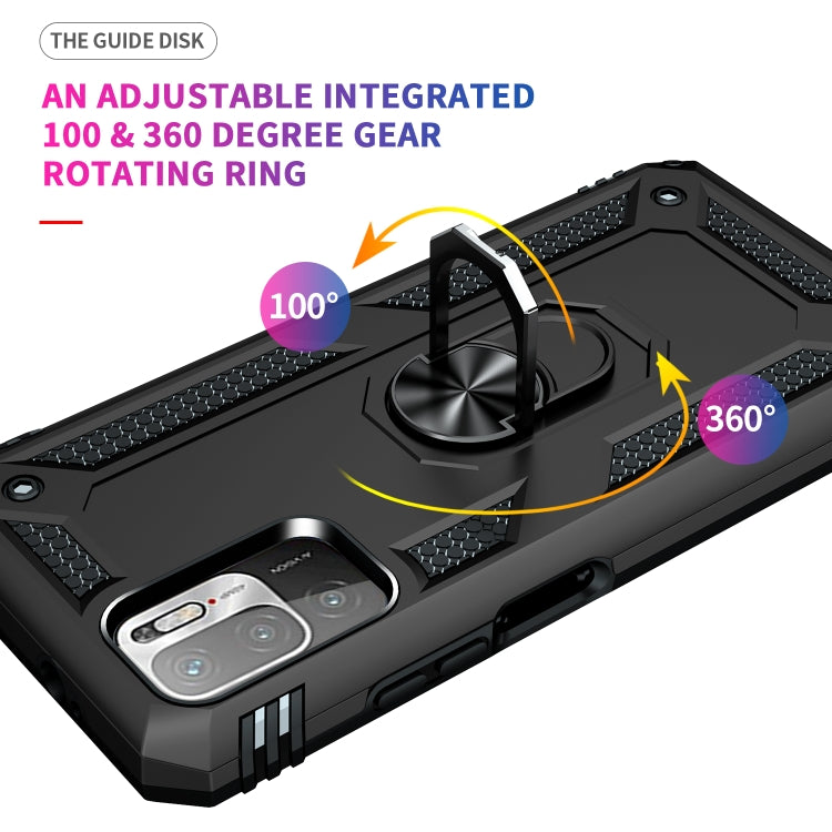 For Xiaomi Redmi Note 10 5G Shockproof TPU + PC Protective Case with 360 Degree Rotating Holder(Black) - Xiaomi Cases by buy2fix | Online Shopping UK | buy2fix