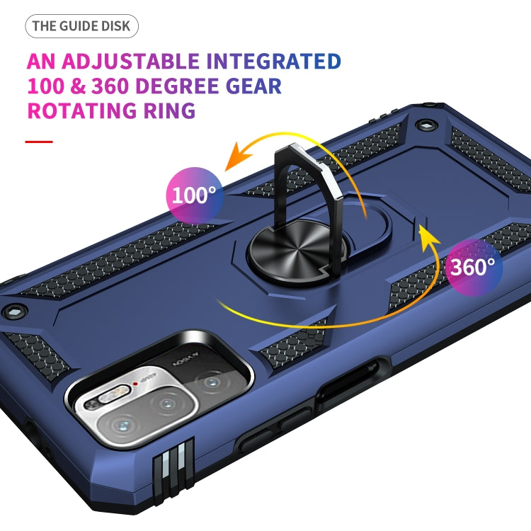For Xiaomi Redmi Note 10 5G Shockproof TPU + PC Protective Case with 360 Degree Rotating Holder(Blue) - Xiaomi Cases by buy2fix | Online Shopping UK | buy2fix