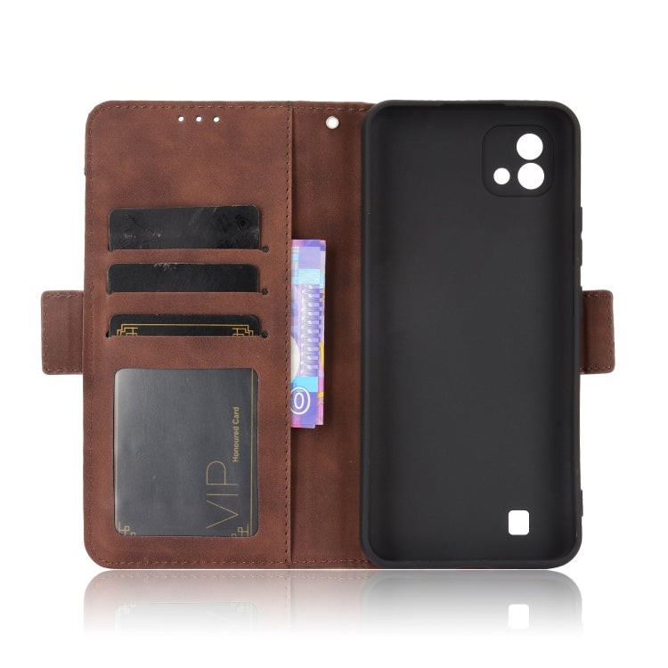 For OPPO Realme C11 2021 / C20 / C20A Skin Feel Calf Pattern Horizontal Flip Leather Case with Holder & Card Slots & Photo Frame(Brown) - Realme Cases by buy2fix | Online Shopping UK | buy2fix