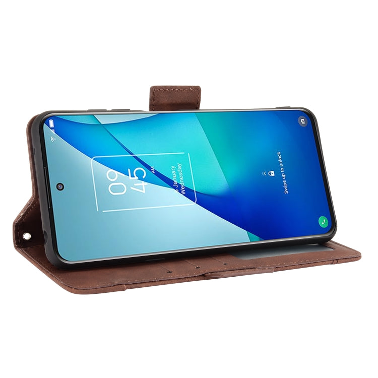 For TCL 20 5G / 20S Skin Feel Calf Pattern Horizontal Flip Leather Case with Holder & Card Slots & Photo Frame(Brown) - TCL by buy2fix | Online Shopping UK | buy2fix