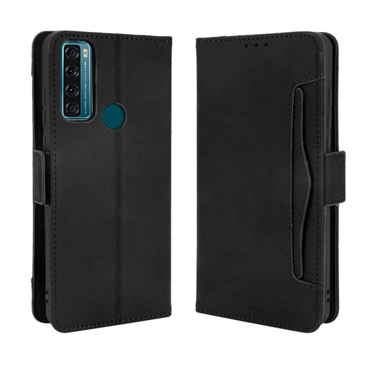 For TCL 20 SE Skin Feel Calf Pattern Horizontal Flip Leather Case with Holder & Card Slots & Photo Frame(Black) by buy2fix