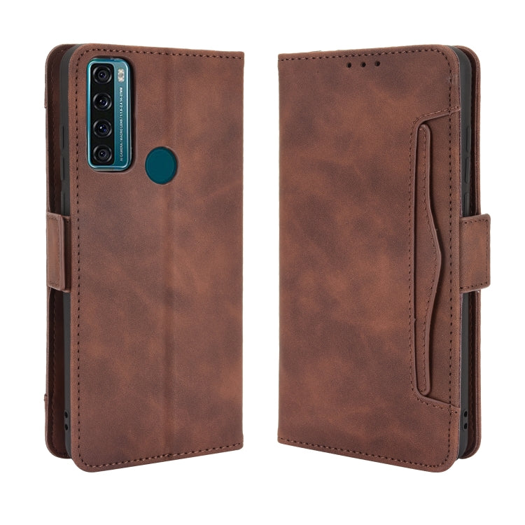 For TCL 20 SE Skin Feel Calf Pattern Horizontal Flip Leather Case with Holder & Card Slots & Photo Frame(Brown) - TCL by buy2fix | Online Shopping UK | buy2fix