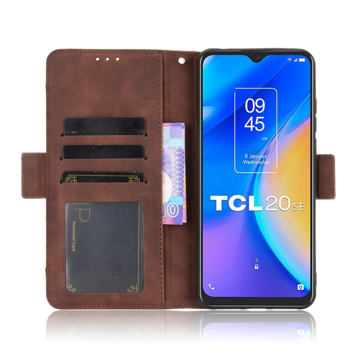 For TCL 20 SE Skin Feel Calf Pattern Horizontal Flip Leather Case with Holder & Card Slots & Photo Frame(Brown) - TCL by buy2fix | Online Shopping UK | buy2fix