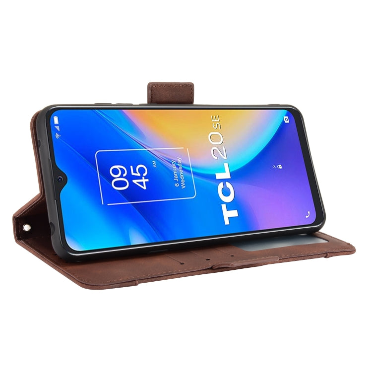 For TCL 20 SE Skin Feel Calf Pattern Horizontal Flip Leather Case with Holder & Card Slots & Photo Frame(Brown) - TCL by buy2fix | Online Shopping UK | buy2fix