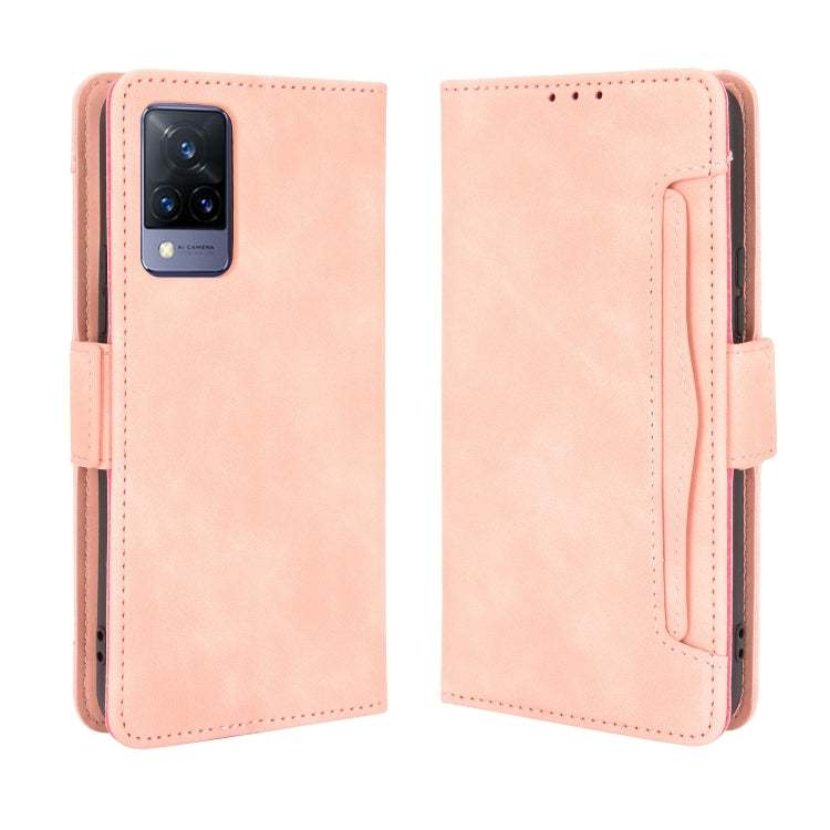 For vivo V21 5G / 4G Skin Feel Calf Pattern Horizontal Flip Leather Case with Holder & Card Slots & Photo Frame(Pink) - vivo Cases by buy2fix | Online Shopping UK | buy2fix