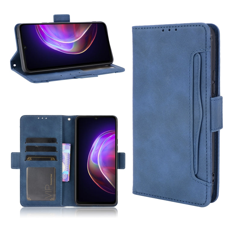 For vivo V21 5G / 4G Skin Feel Calf Pattern Horizontal Flip Leather Case with Holder & Card Slots & Photo Frame(Blue) - vivo Cases by buy2fix | Online Shopping UK | buy2fix
